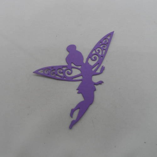 N°851 fée clochette  "en vol"  en papier  violet     découpage