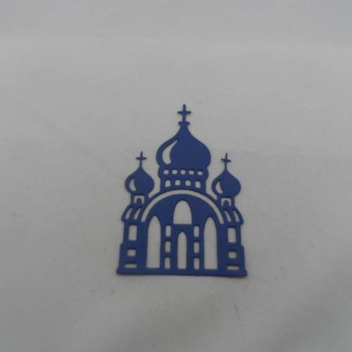 N°812 eglise orthodoxe   en papier bleu marine    découpage fin 