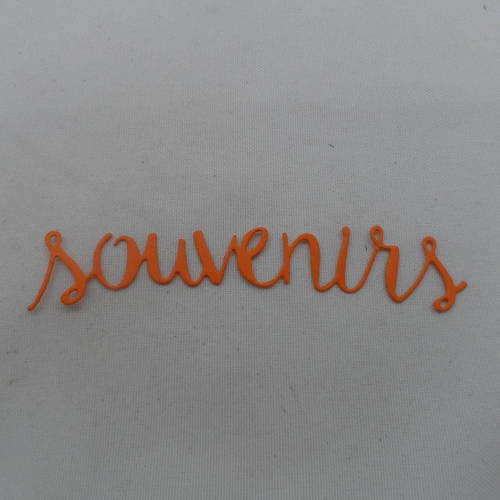 N°470 mot souvenirs en papier  orange   