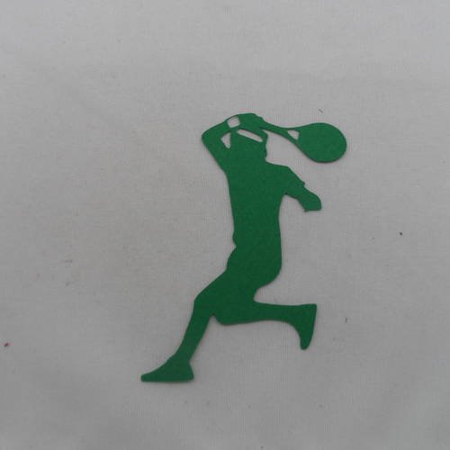 N°844   joueur de tennis   en papier vert   découpage