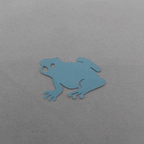 N°778 jolie petite grenouille  en papier  bleu ciel    découpage fin 