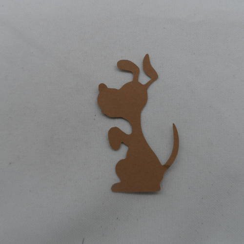 N°836  petit chien   en papier marron n°2  découpage fin 
