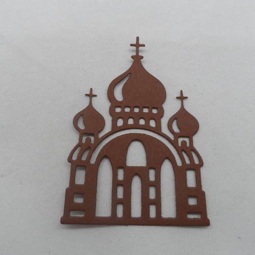 N°812 eglise orthodoxe   en papier marron     découpage fin 