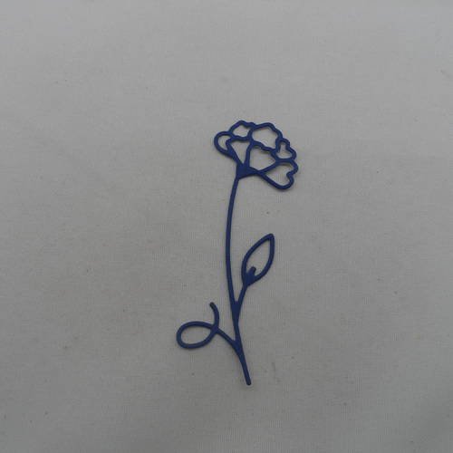 N°805  jolie fleur n°2 fine  en papier bleu marine   découpage fin