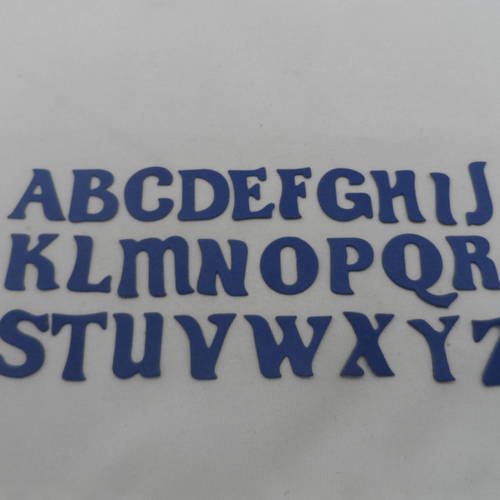 N°626 lettre tout alphabet de a à z  vendu à la lettre  en papier tapisserie bleu marine   découpage