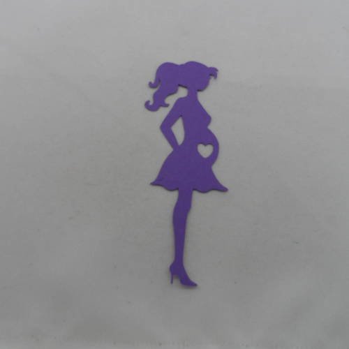 N°829 d'une femme enceinte n°4  en papier violet  découpage