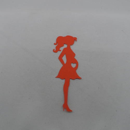 N°829 d'une femme enceinte n°4  en papier orange découpage 