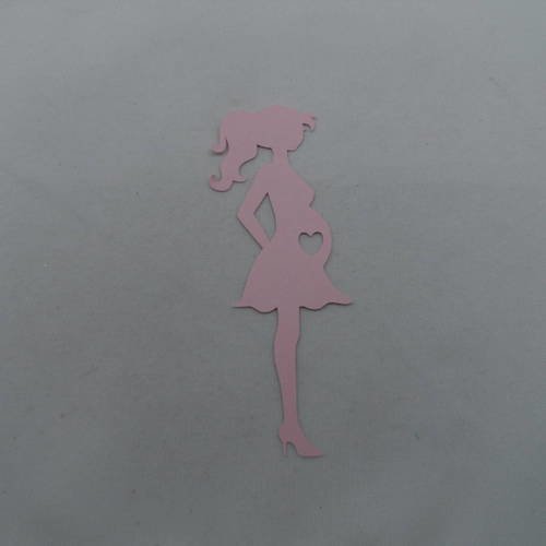 N°829 d'une femme enceinte n°4  en papier rose découpage 