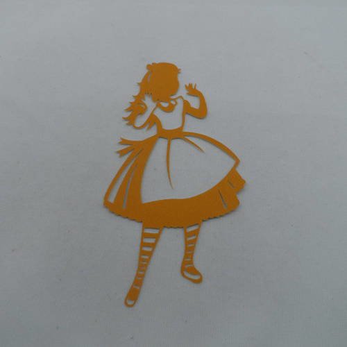 N°824  jolie petite fille  "modèle"    en papier tapisserie orange
