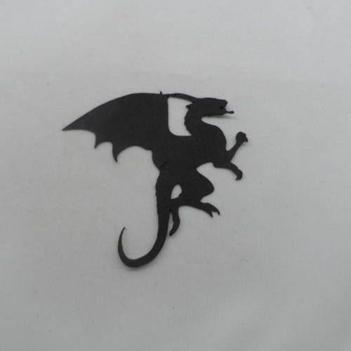 N°592  d'un dragon  en papier noir découpage  fin