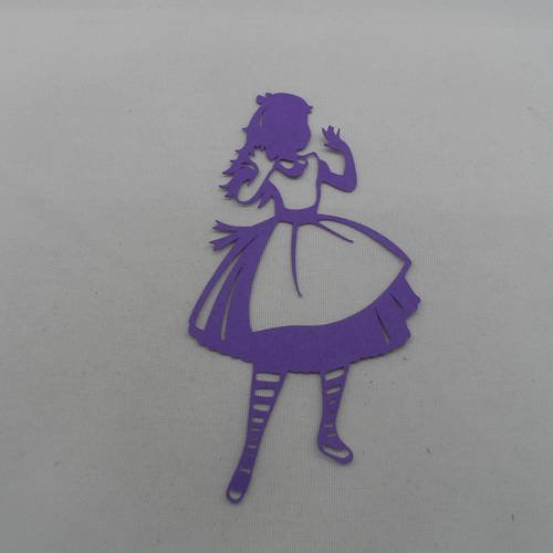 N°824  jolie petite fille  "modèle"    en papier  violet