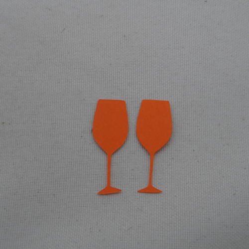 N°400 lot de 2 verres à  pied en papier orange + clair