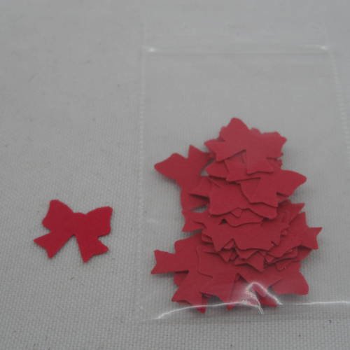 N°1000  lot de 25 petits nœuds en papier rouge n°1  pour  embellissement
