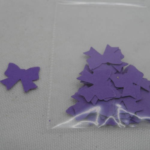 N°1000  lot de 25 petits nœuds en papier violet pour  embellissement