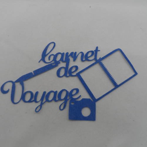 N°793 mots  carnet de voyage   en papier  tapisserie bleu    avec stylo cahier appareil 