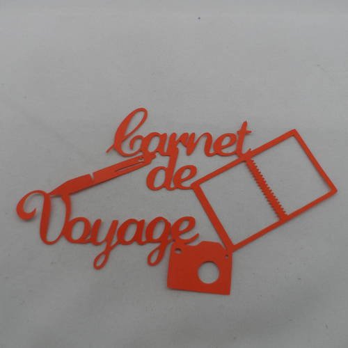 N°793 mots  carnet de voyage   en papier  orange  avec stylo cahier appareil photo 