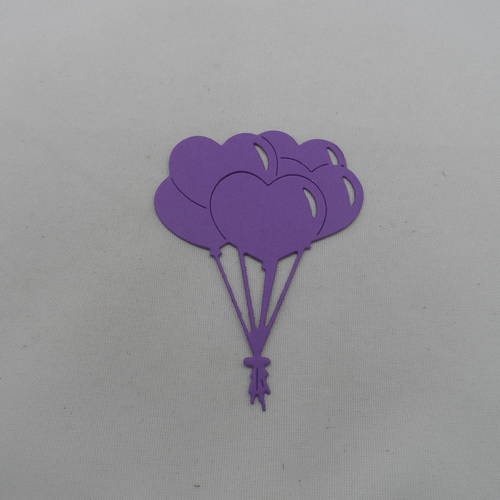 N°810 grappe de ballons cœurs  en papier violet    découpage fin