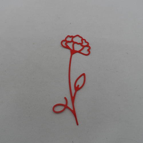 N°805  jolie fleur n°2 fine  en papier rouge  découpage fin