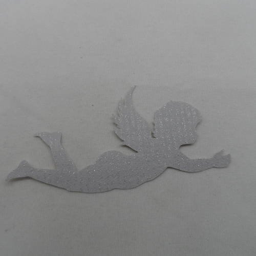 N°700 joli petit ange  n°2 en papier tapisserie gris à paillette  découpage fin 