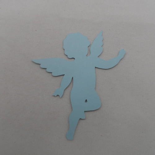 N°677 joli petit ange   en papier bleu ciel    découpage fin 