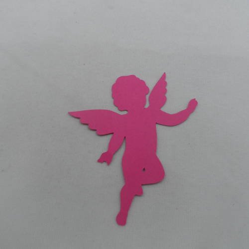 N°677 joli petit ange   en papier fuchsia  découpage fin 