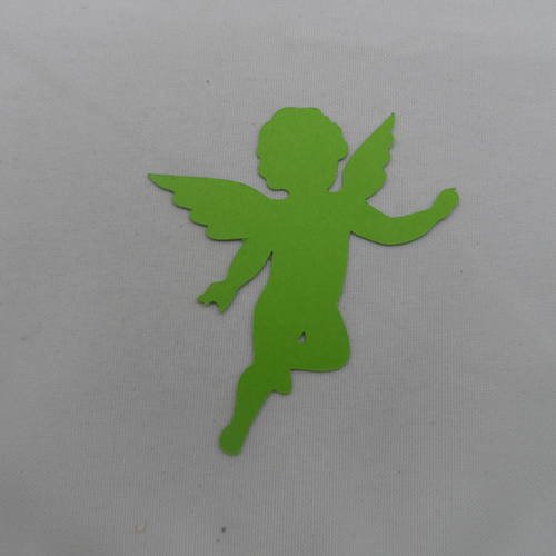N°677 joli petit ange   en papier vert  découpage fin 