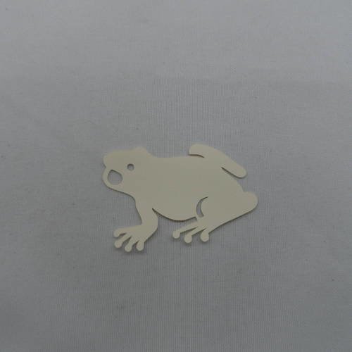 N°778 jolie petite grenouille  en papier  "écru"  découpage fin 