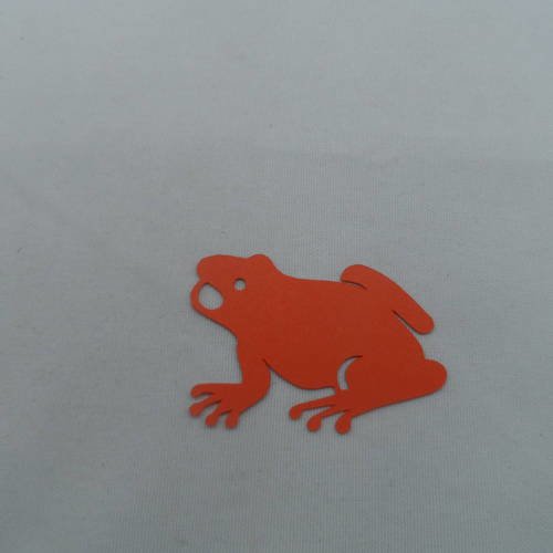 N°778 jolie petite grenouille  en papier  orange  découpage fin 
