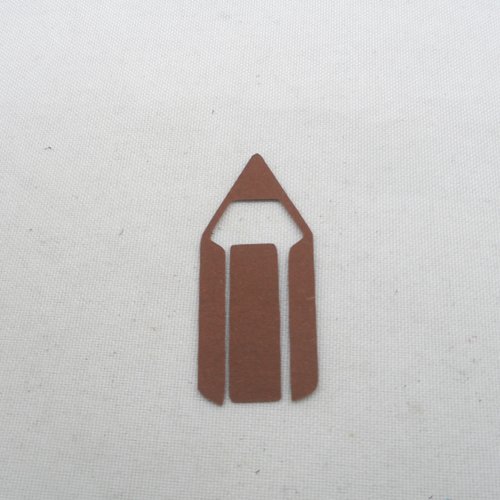 N°756 petit crayon en deux morceaux en  papier   marron foncé