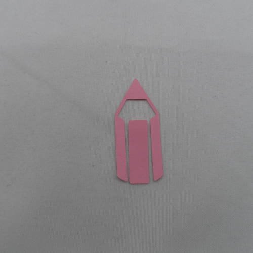 N°756 petit crayon en deux morceaux  en  papier rose foncé