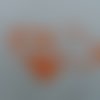 N°639  d'un lot de trois  cœurs   en papier orange + foncé découpage