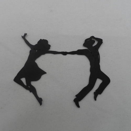 N°771  d'un couple de danseur  "attaché"  en papier noir découpage  fin