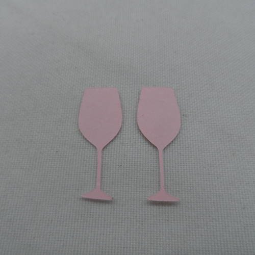 N°400 lot de 2 verres à  pied en papier rose