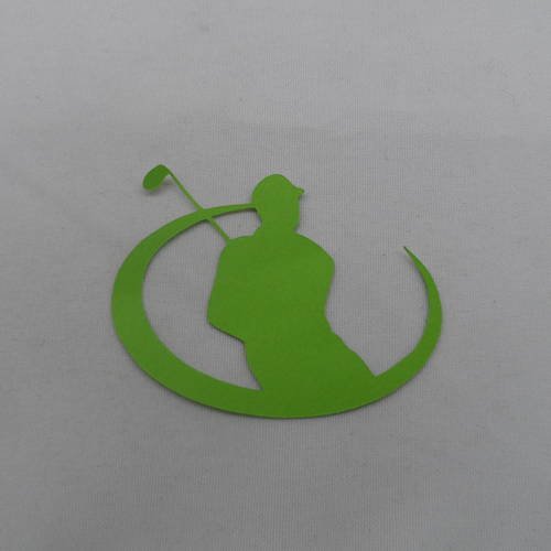 N°696  d'un "sigle" de golf   en papier  vert  découpage fin 