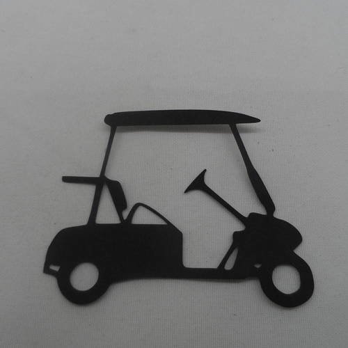 N°695  d'une  voiturette de golf   en papier  noir    découpage fin