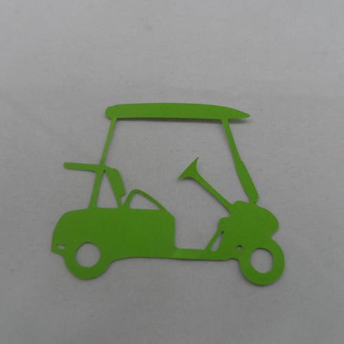 N°695  d'une  voiturette de golf   en papier  vert    découpage fin