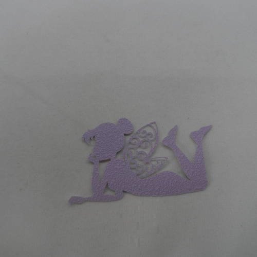 N°221 fée clochette allongée  en papier tapisserie violet    découpage 