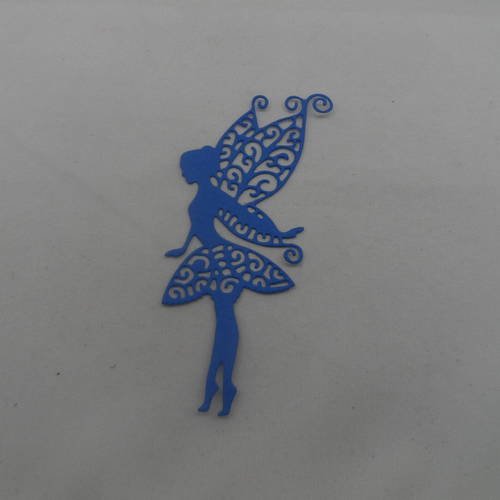 N°584 d'une grande "fée papillon"   dentelé en papier  bleu foncé    découpage fin