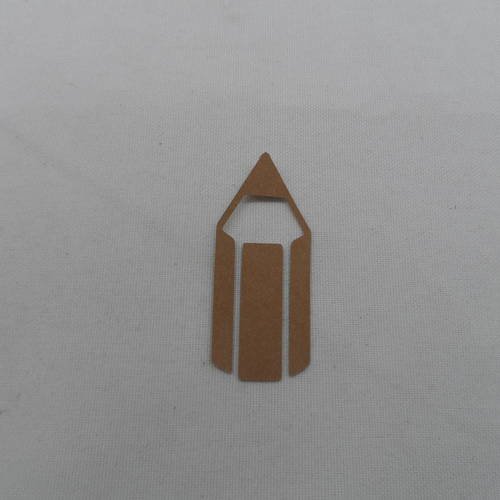 N°756 petit crayon en deux morceaux en  papier   marron