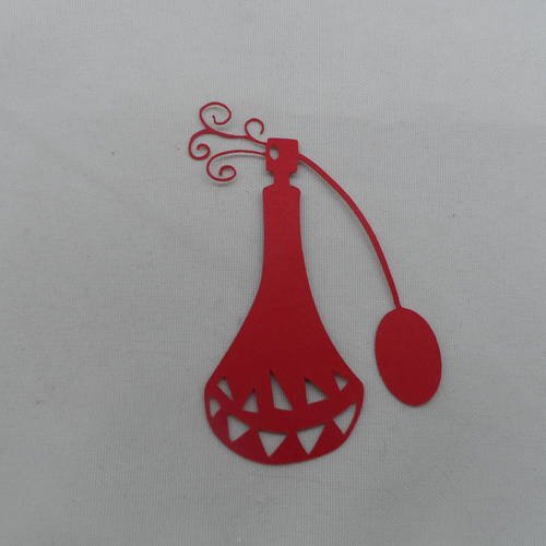 N°766  flacon de parfum vaporisateur  en papier  rouge  embellissement 