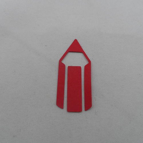 N°756 petit crayon en deux morceaux en  papier rouge