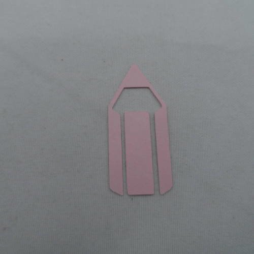 N°756 petit crayon en deux morceaux en  papier rose 