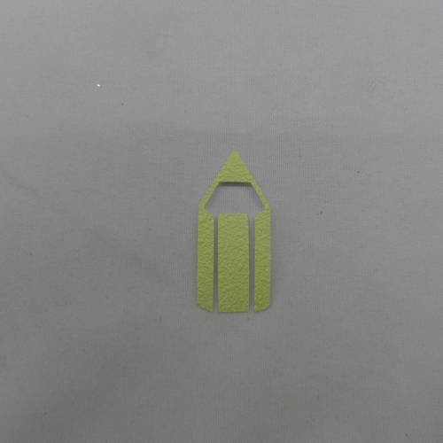 N°756 petit crayon en deux morceaux  en  papier  tapisserie  vert clair