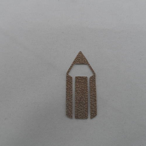 N°756 petit crayon en deux morceaux   en  papier  tapisserie marron