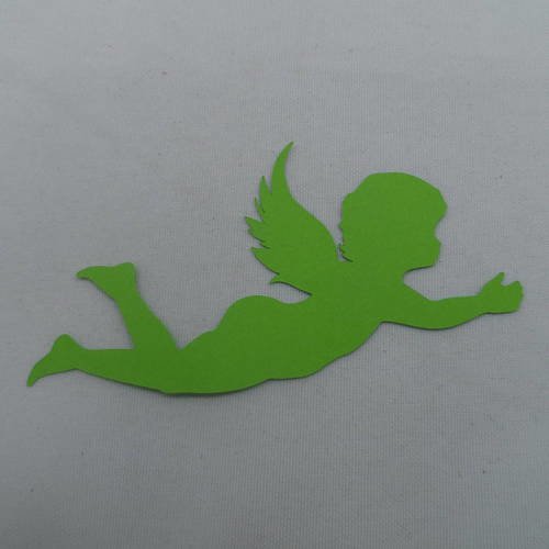 N°700 joli petit ange  n°2 en papier vert  découpage fin 