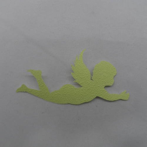 N°700 joli petit ange  n°2 en papier tapisserie vert clair  découpage fin 