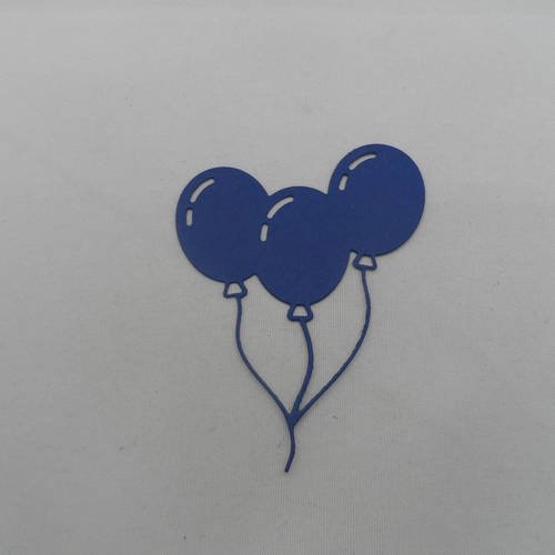 N°663 jolis ballons par trois  en papier bleu marine b découpage fin