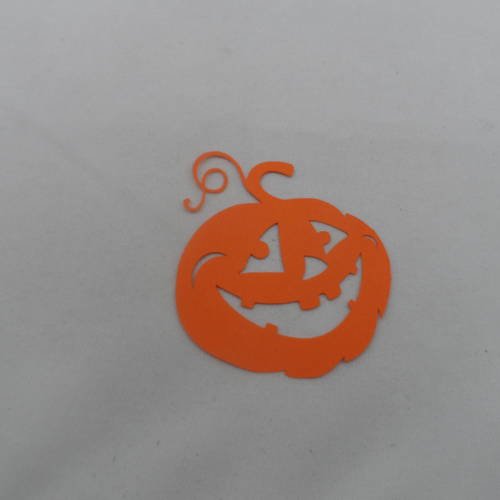N°704 citrouille d' halloween en papier  orange découpage 