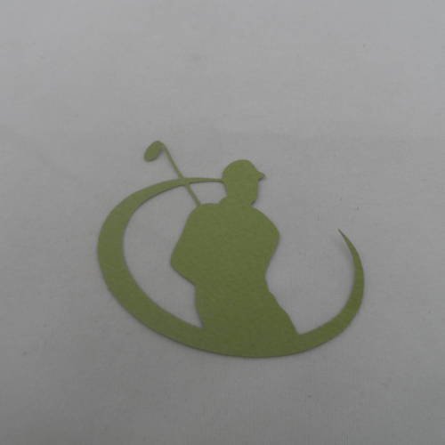 N°696 d'un "sigle" de golf   en papier  vert  découpage fin 