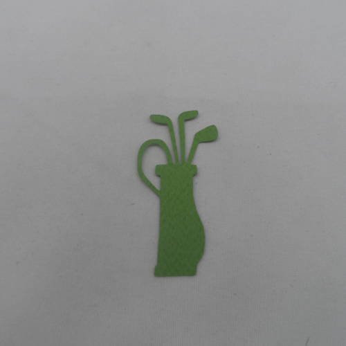 N°694  d'un  sac de golf   en papier  vert  découpage fin